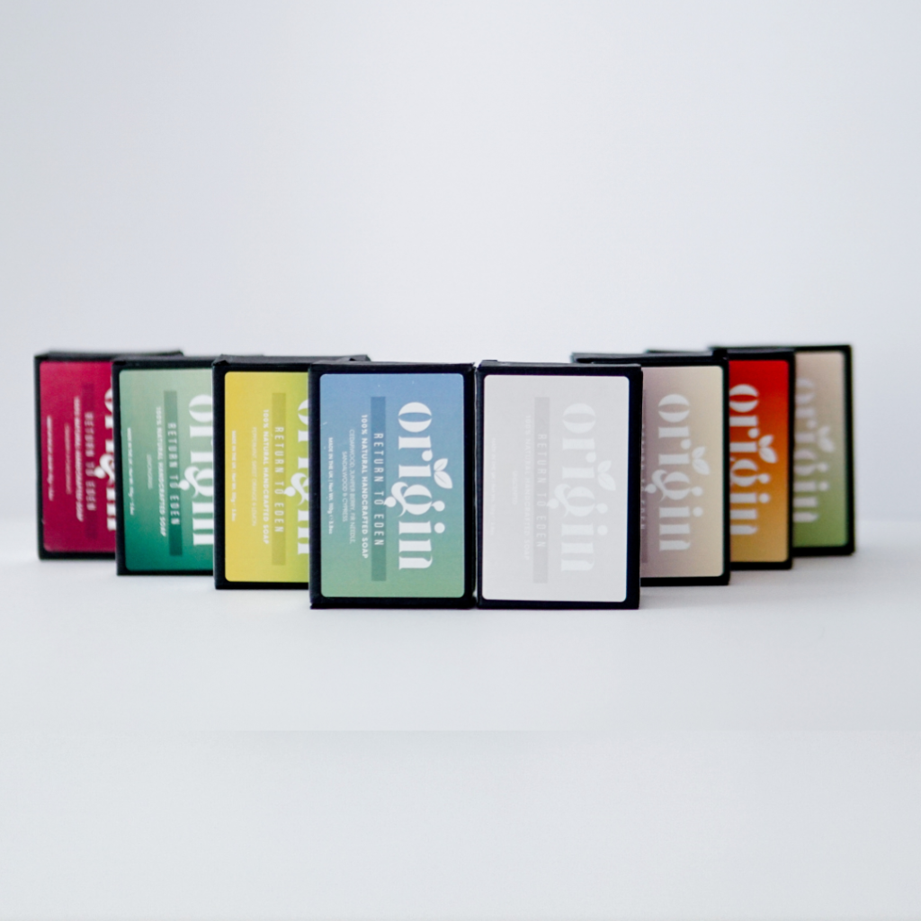 Full Origin 8-bar natural tallow soap collection displayed together in a clean layout.