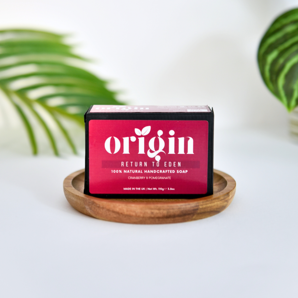 Pomegranate & Cranberry natural tallow soap bar displayed on a clean background.