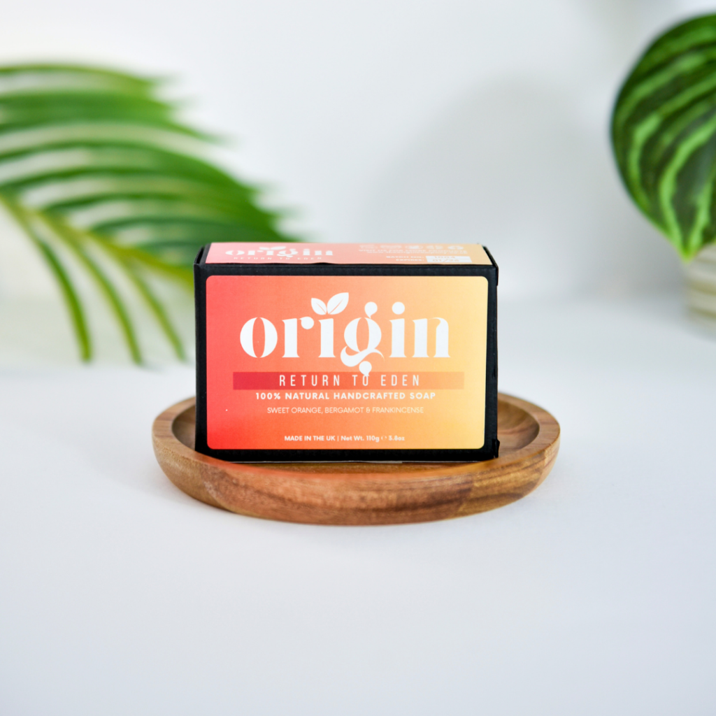 Sweet Orange, Bergamot & Frankincense natural tallow soap bar displayed on a clean background