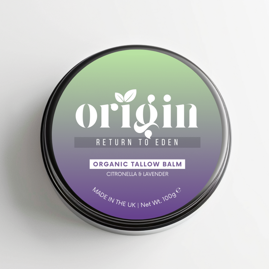 Bug Balm insect repellent balm front view in open tin