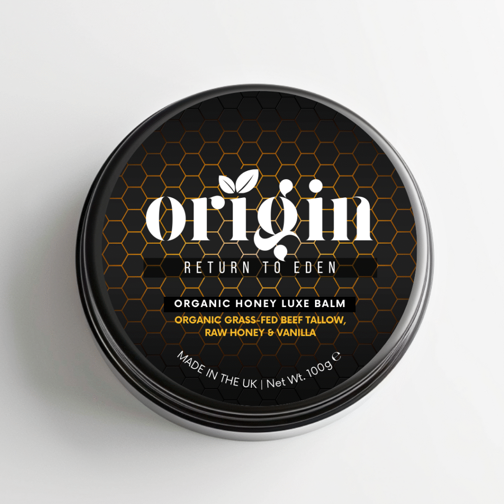 Honey & vanilla balm with front label visible