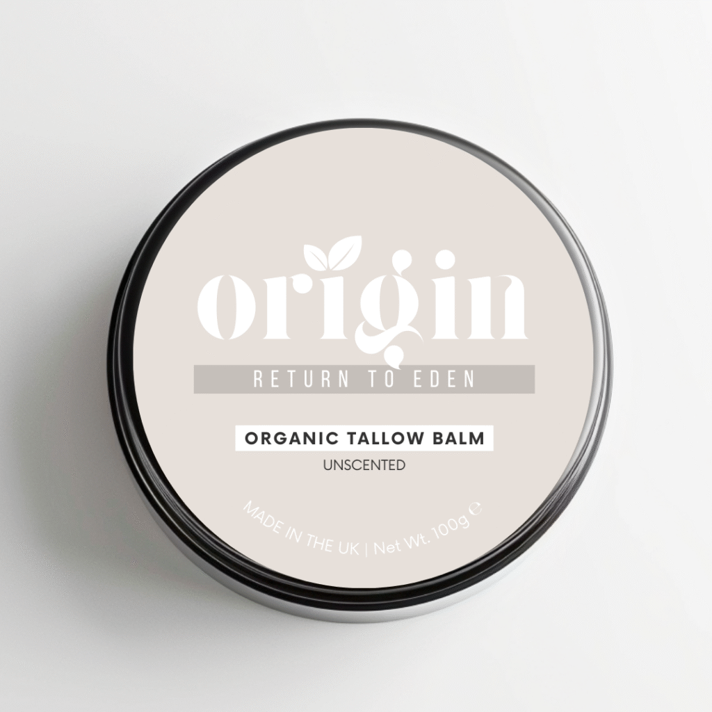 pen tin of unscented tallow balm front view