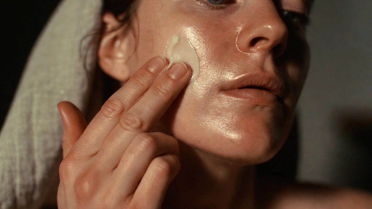 Nighttime skincare routine using nourishing tallow balm