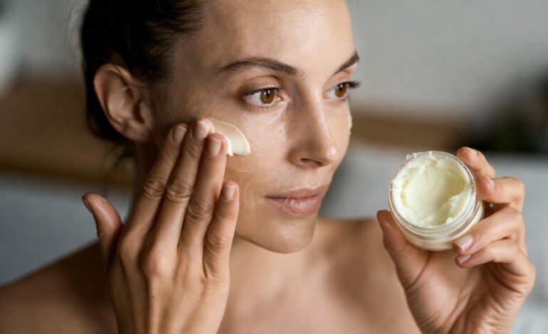 Whipped tallow moisturiser in a neutral natural skincare settin
