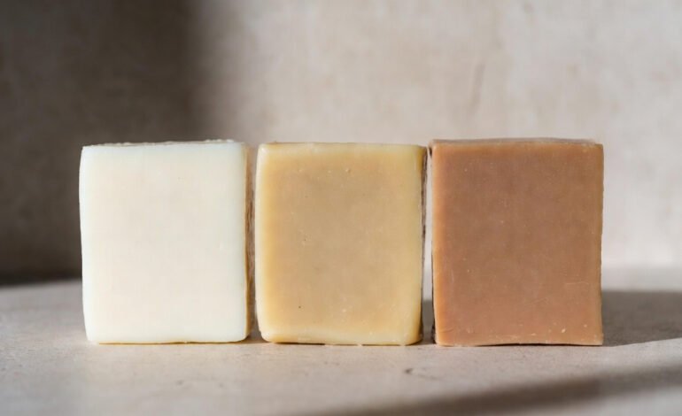 Artisan beef tallow soap bars made in the UK using traditional methods