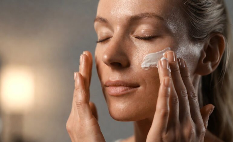 Organic beef tallow face cream in a natural skincare setting