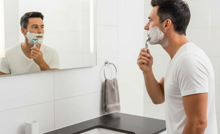 Tallow soap and shaving brush for a smooth, irritation-free shave