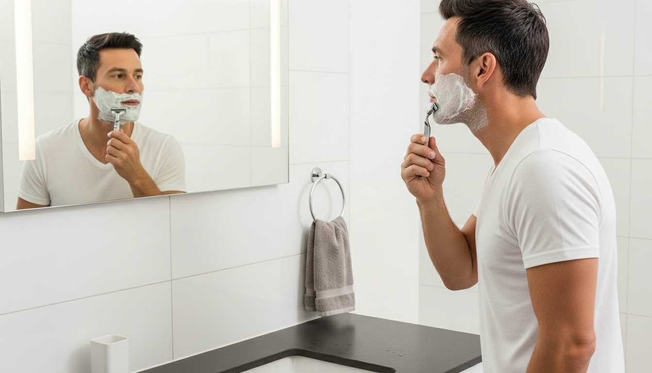 Tallow soap and shaving brush for a smooth, irritation-free shave