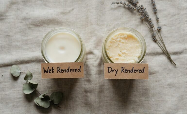 Comparison of wet rendered and dry rendered tallow for natural skincare