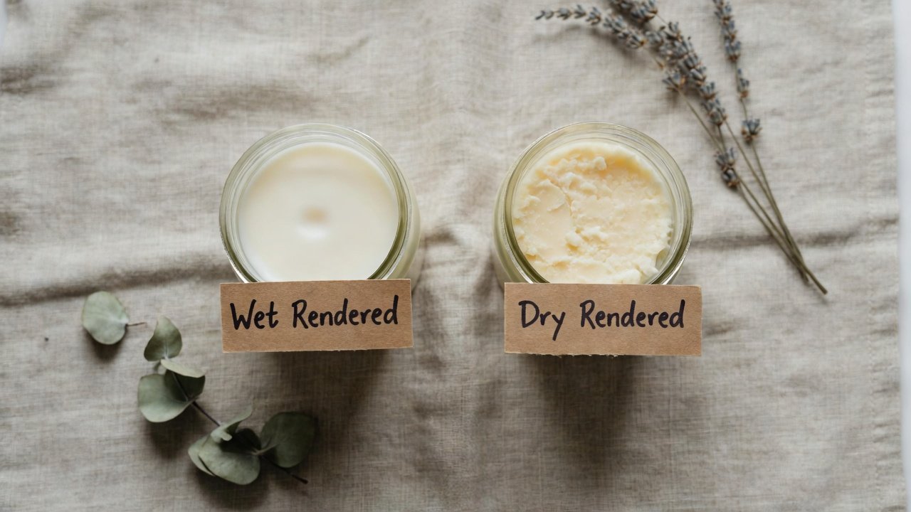 Comparison of wet rendered and dry rendered tallow for natural skincare