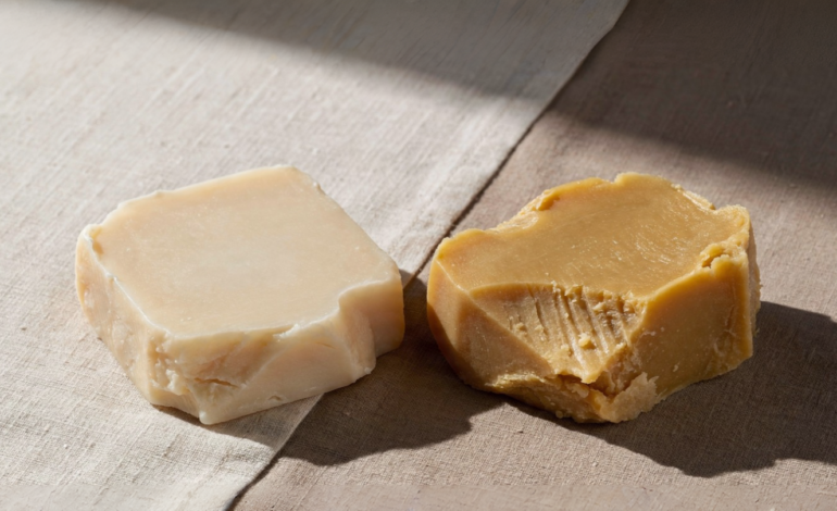 comparison of beef tallow and shea butter textures for dry skin