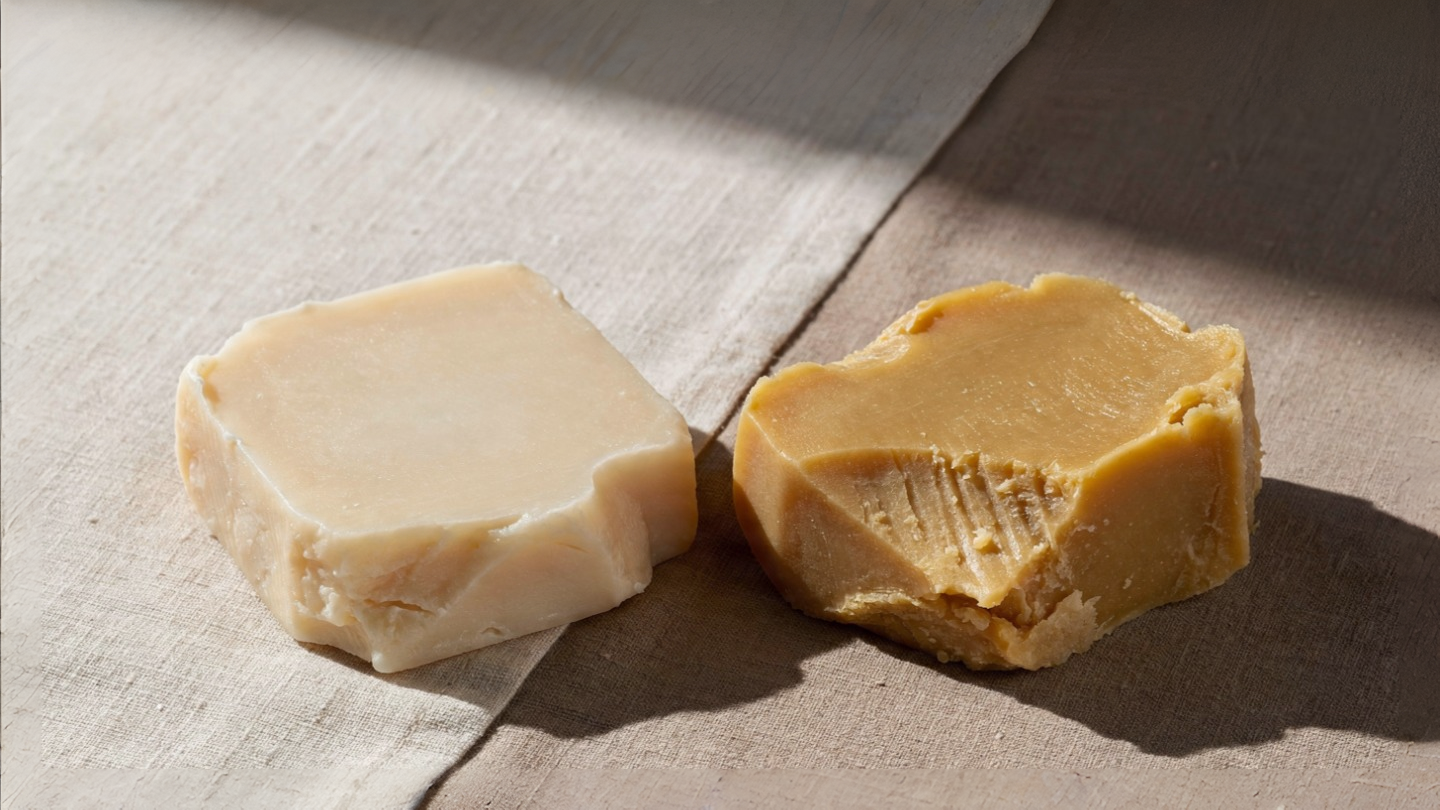 comparison of beef tallow and shea butter textures for dry skin